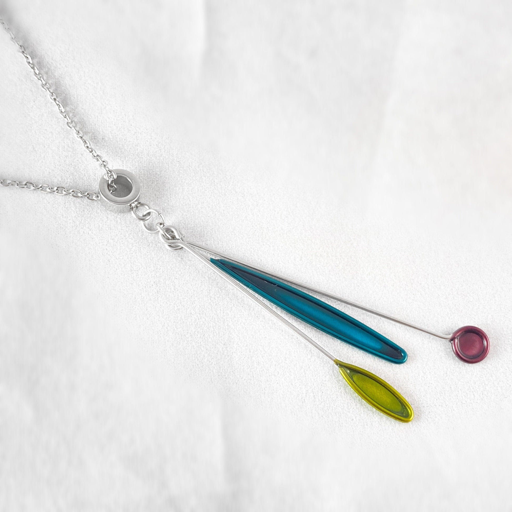 Colorful Resin Dipped Kinetic Necklace, Handmade in USA