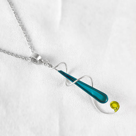 Colorful Resin Dipped Kinetic Necklace, Handmade in USA