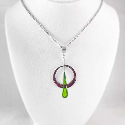 Colorful Resin Dipped Kinetic Necklace, Handmade in USA