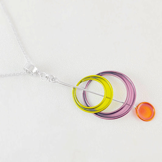 Colorful Resin Dipped Kinetic Necklace, Handmade in USA