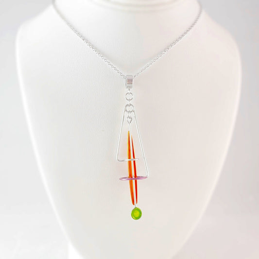 Colorful Resin Dipped Kinetic Necklace, Handmade in USA