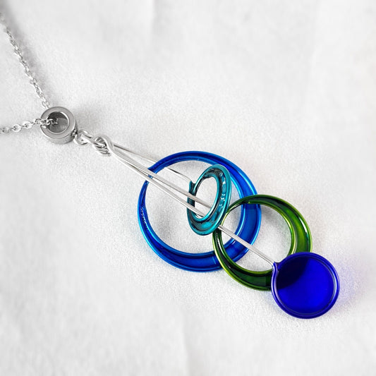 Colorful Resin Dipped Kinetic Necklace, Handmade in USA