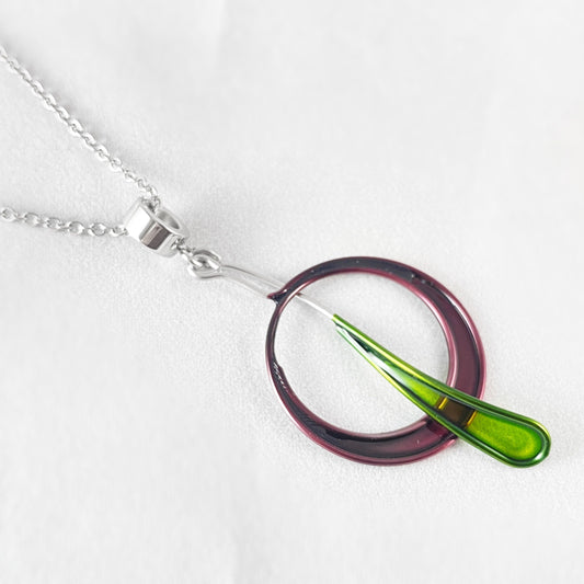 Colorful Resin Dipped Kinetic Necklace, Handmade in USA