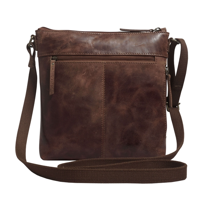 Cori Distressed Tan Real Leather Crossbody Bag