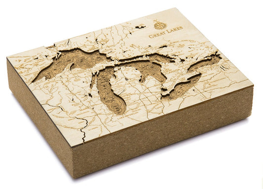 Cork Map of the Great Lakes - Unique Home/Office Decor