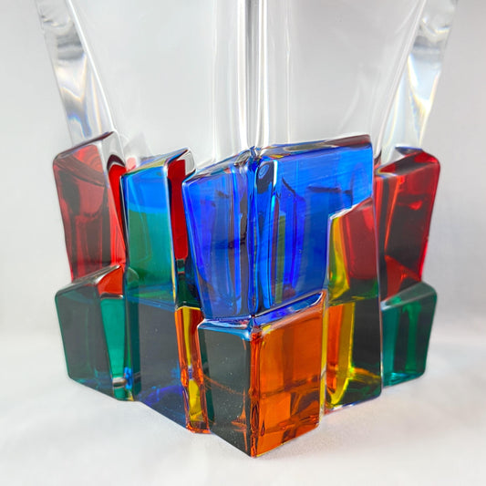 Crack Whiskey Decanter, Venetian Glass Whiskey Decanter - Handmade in Italy, Colorful Murano Glass