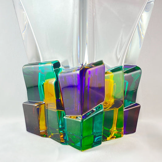 Crack Whiskey Decanter, Venetian Glass Whiskey Decanter  - Handmade in Italy, Colorful Murano Glass