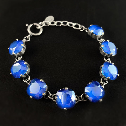 Cushion Cut Swarovski Crystal Bracelet, Cobalt Blue - La Vie Parisienne by Catherine Popesco