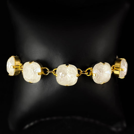 Cushion Cut Swarovski Crystal Bracelet, Ivory - La Vie Parisienne by Catherine Popesco