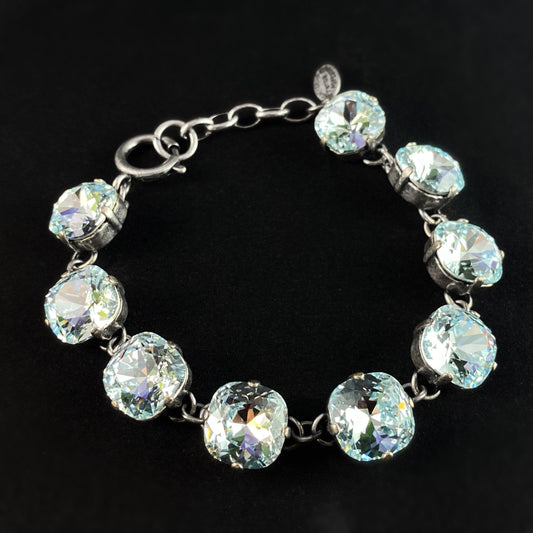 Cushion Cut Swarovski Crystal Bracelet, Light Blue - La Vie Parisienne by Catherine Popesco