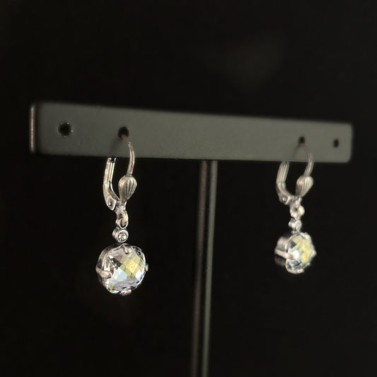 Cushion Cut Swarovski Crystal Drop Earrings, Gray - La Vie Parisienne by Catherine Popesco