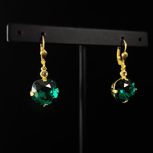 Mint Green and White Lightweight Diamond Shape Glass Earrings