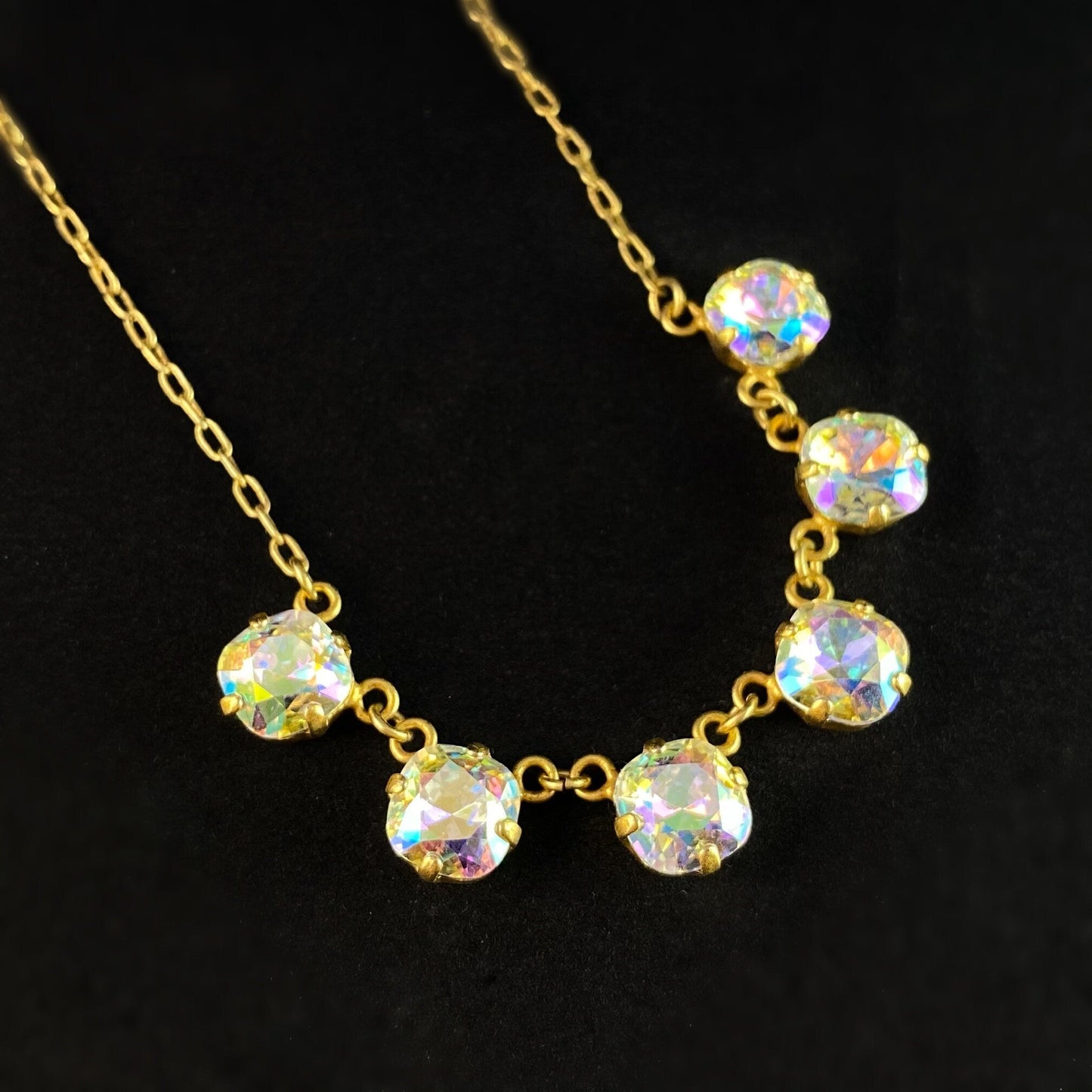 Cushion Cut Swarovski Crystal Pendant Necklace, Opal - La Vie Parisienne by Catherine Popesco