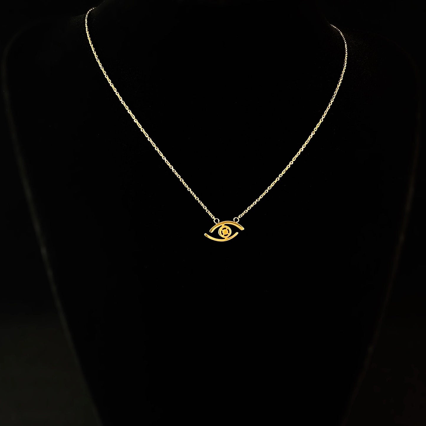 Dainty Gold All Seeing Eye Pendant Necklace - Sabrina
