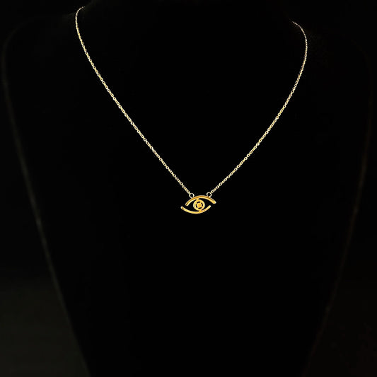 Dainty Gold All Seeing Eye Pendant Necklace - Sabrina