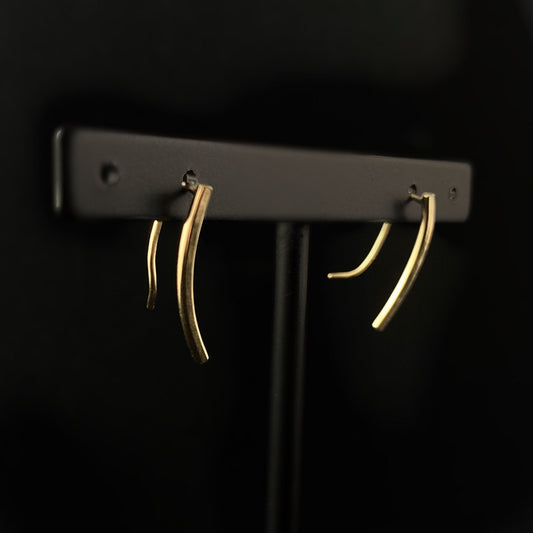 Dainty Gold Bar Ear Climbers/Earrings - Fashionable Jewelry for Women