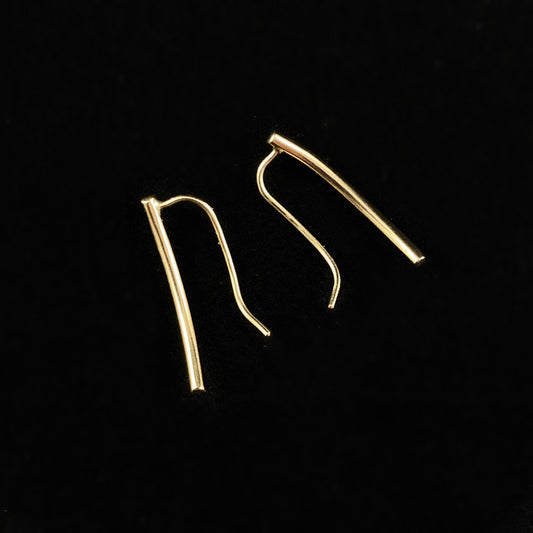 Dainty Gold Bar Ear Climbers/Earrings - Fashionable Jewelry for Women