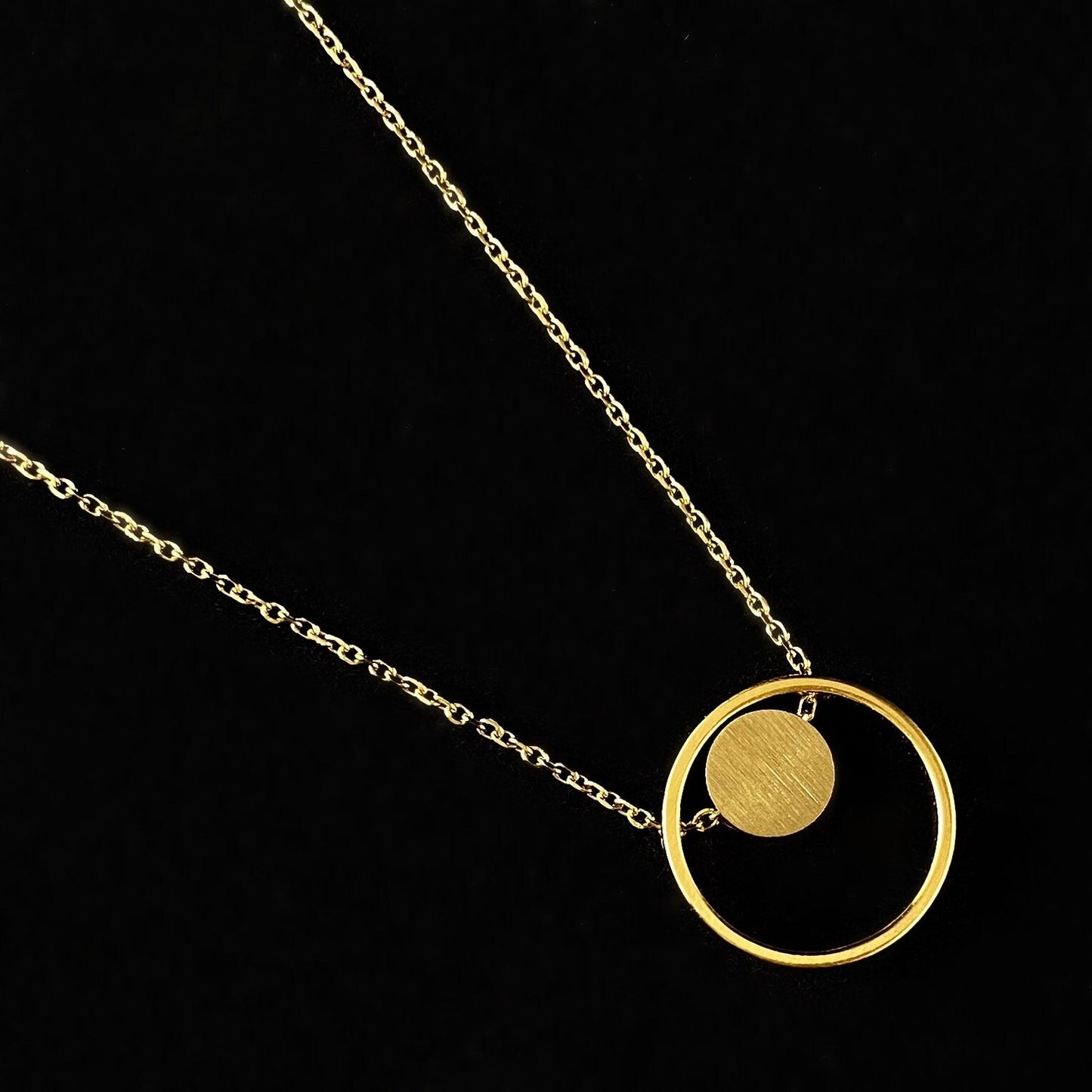 Dainty Gold Moonglow Pendant Necklace - Sabrina