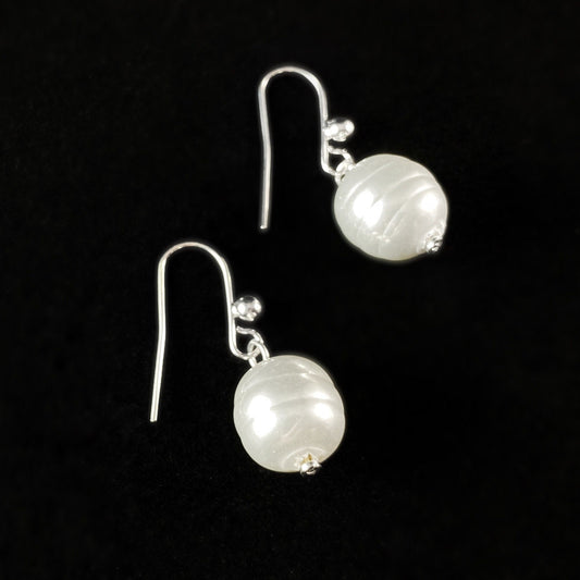 Dainty Minimalist White Pearl Earrings - Handmade Nickel Free Ulla Jewelry