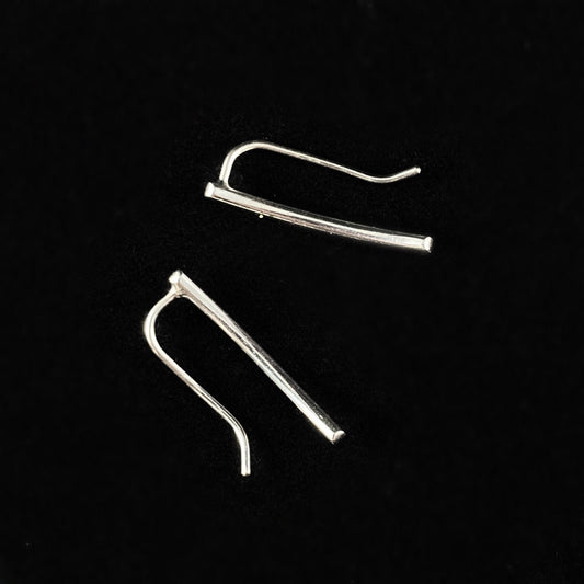Dainty Silver Bar Ear Climbers/Earrings - Fashionable Jewelry for Women