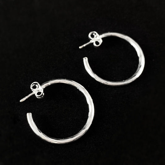 Dainty Silver Minimalist Hoop Earrings - Handmade Nickel Free Ulla Jewelry