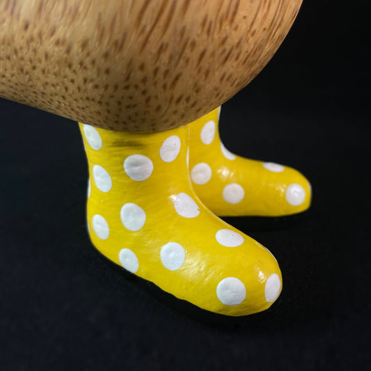 Daisy - Hand-carved and Hand-painted Bamboo Duck with Polka