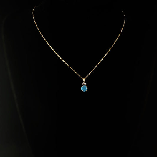 December Birthstone Necklace Turquoise - Classic Gold