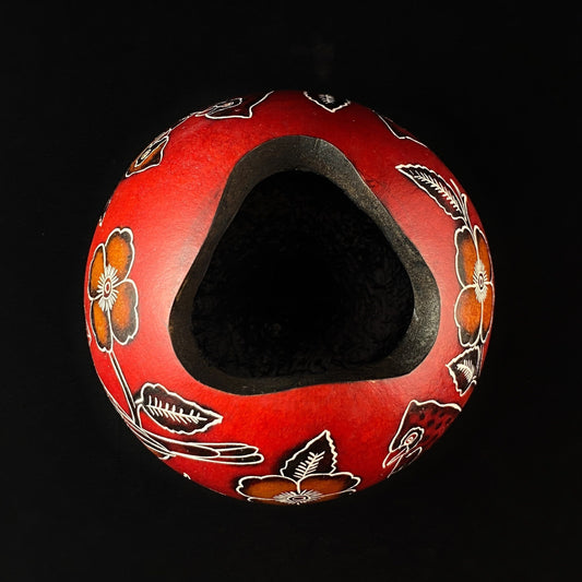 Decorative Red Cardinal Jewelry Box/Container - Hand-Carved and Hand Painted Peruvian Gourd