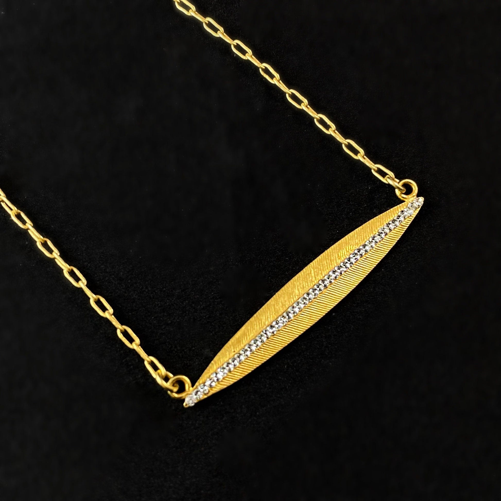 Delicate Gold and Crystal Necklace - La Vie Parisienne by Catherine Popesco