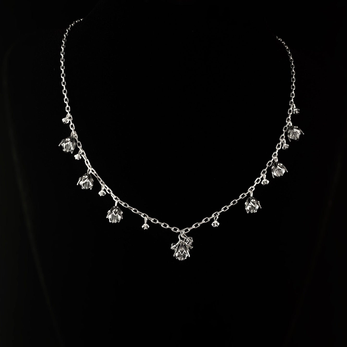 Delicate Lily of the Valley Swarovski Crystal Necklace - La Vie Parisienne by Catherine Popesco