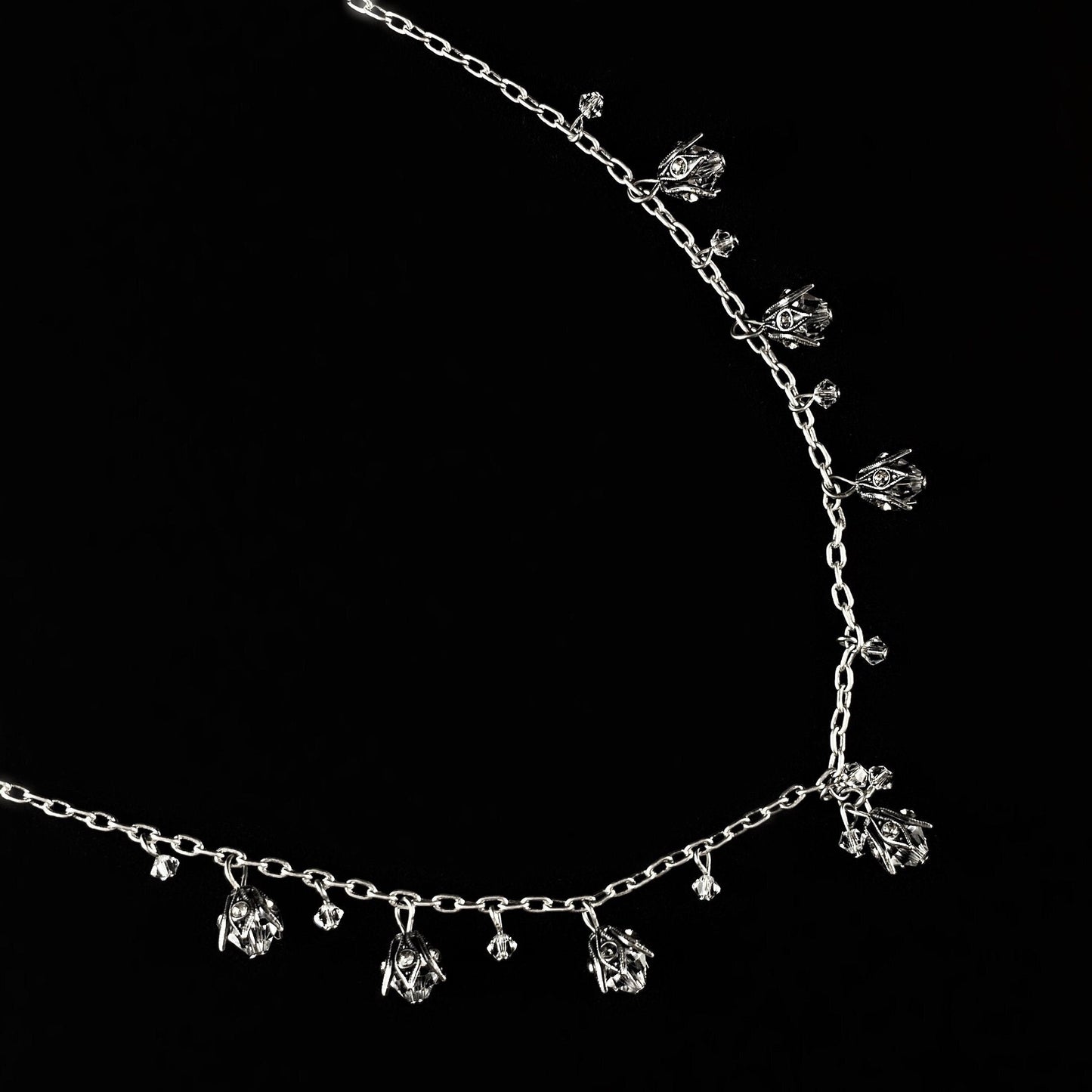 Delicate Lily of the Valley Swarovski Crystal Necklace - La Vie Parisienne by Catherine Popesco
