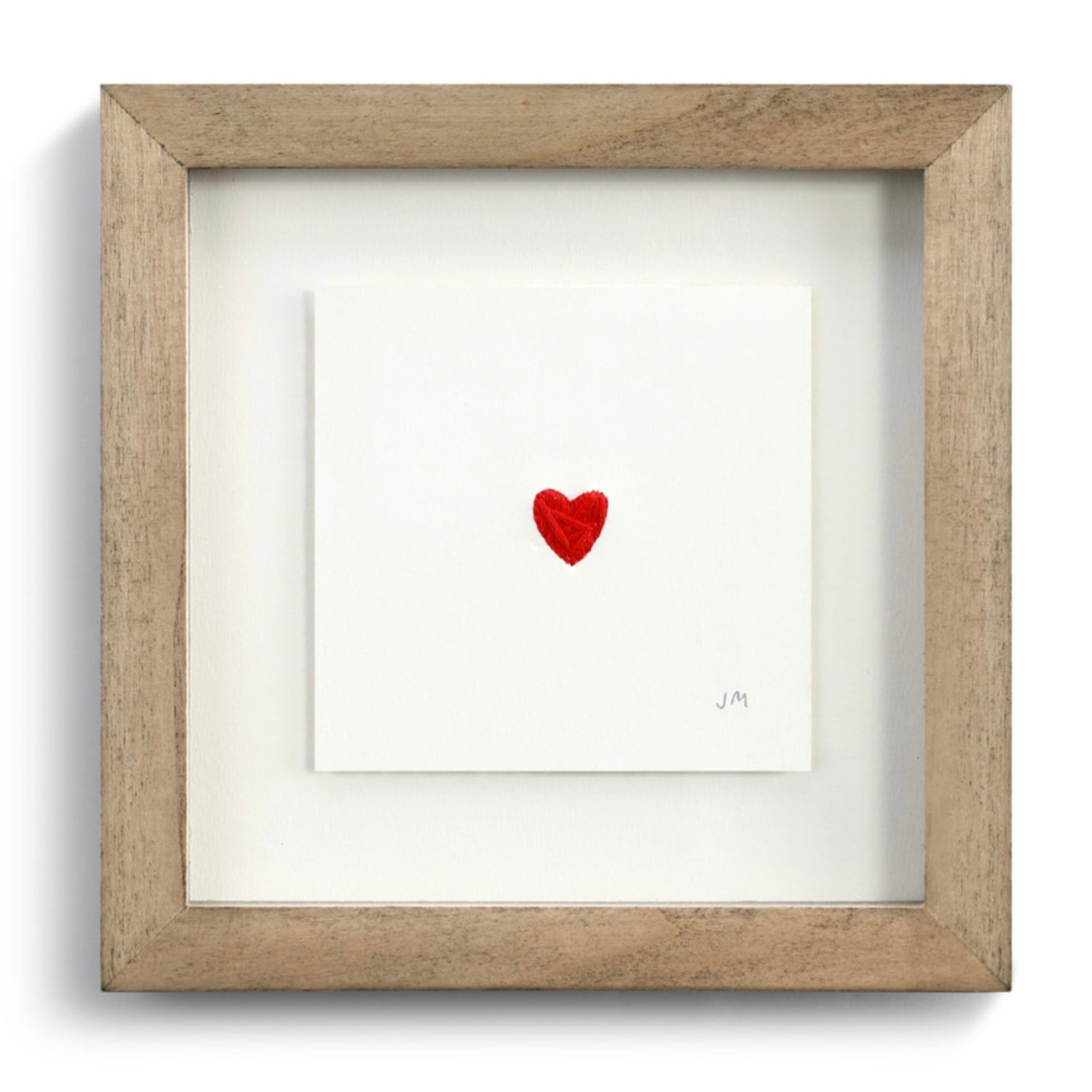 Delicate Red Stitched Heart Wall Art