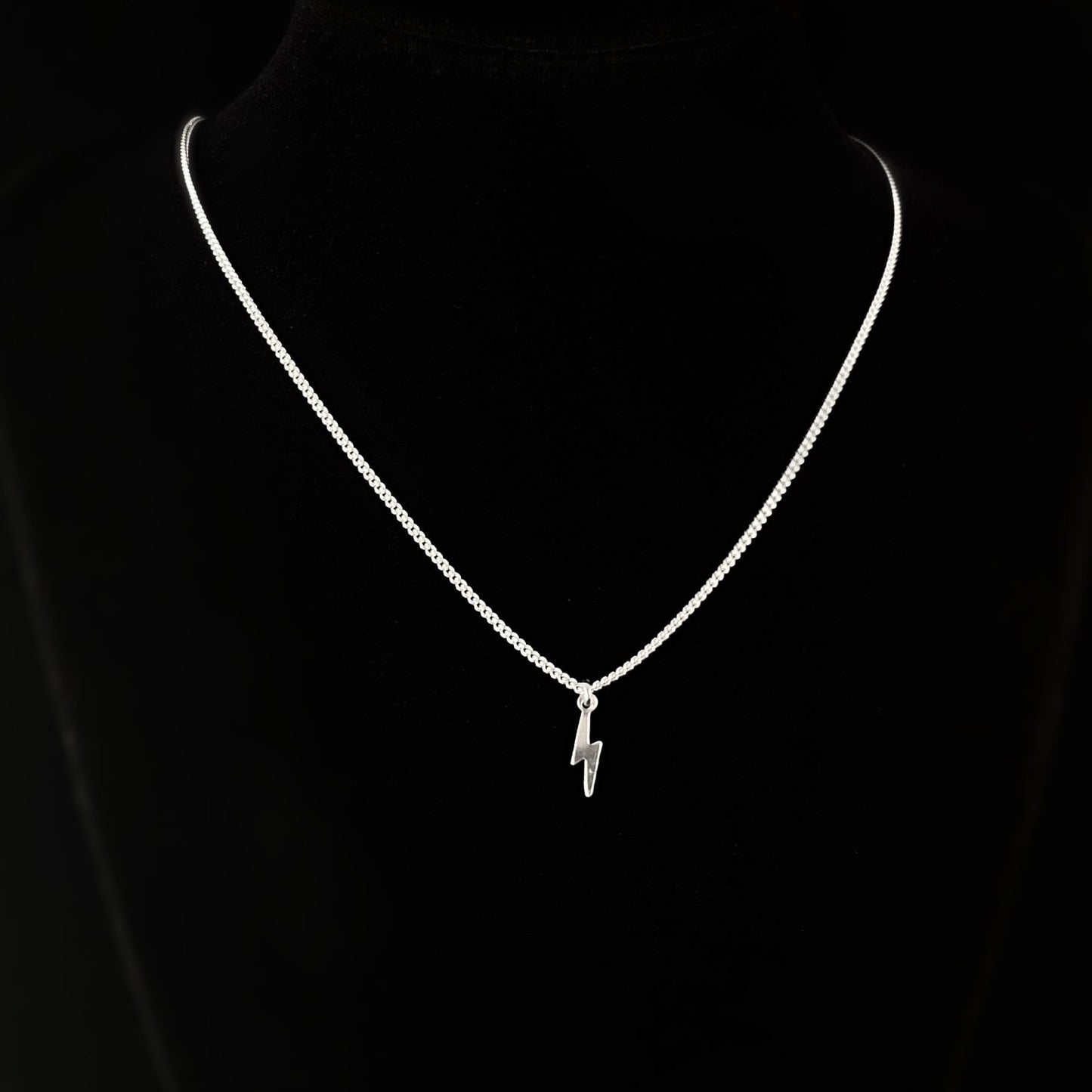 Delicate Silver Lightning Bolt Necklace - 1920s, Minimal