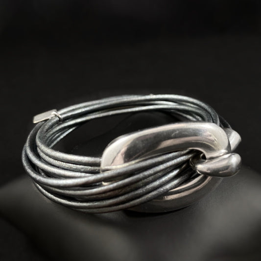 Double Wrap Leather Buckle Bracelet, Nickel Free