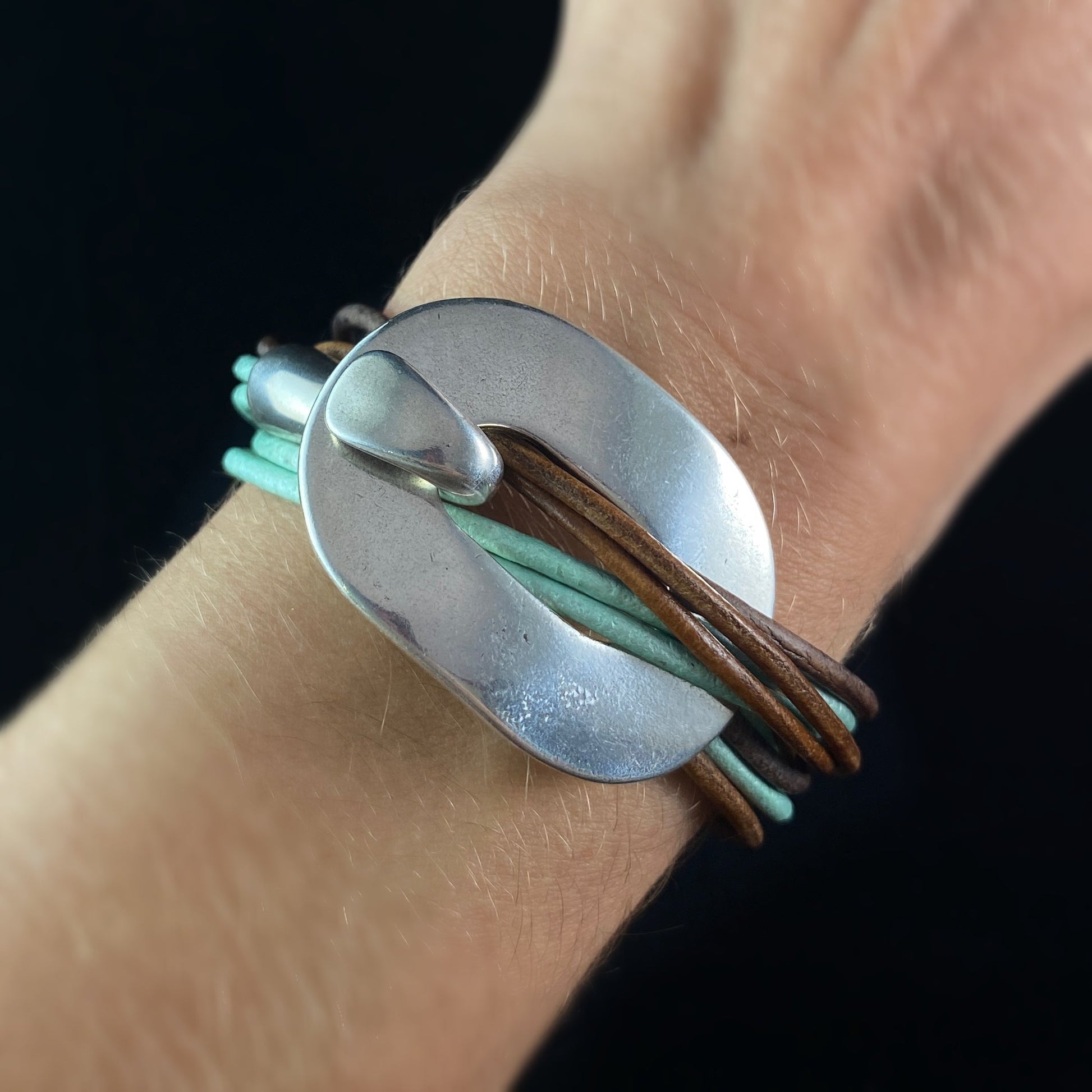 Double Wrap Leather Buckle Bracelet Nickel Free Hula Hula