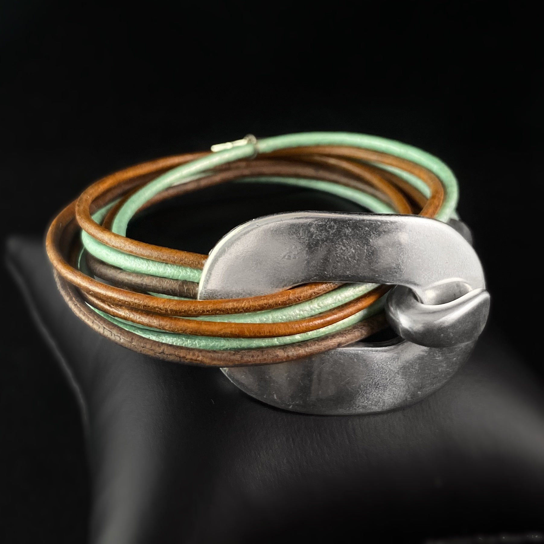 Double Wrap Leather Buckle Bracelet Nickel Free Hula Hula