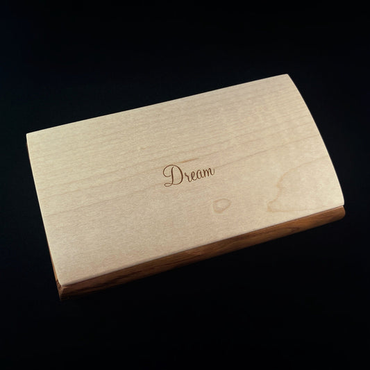 Dream Quote Box, Handmade Wooden Box with Curly Maple and Bubinga, made in USA