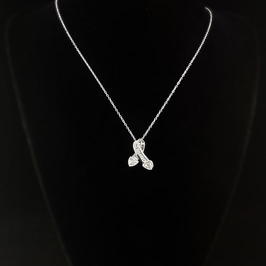 Elegant Dainty Sterling Silver Necklace with Bezzel Set Clear Crystal Triangle Pendant- Genevive