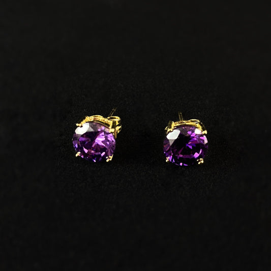 Elegant Purple Crystal Stud Earrings - Genevive