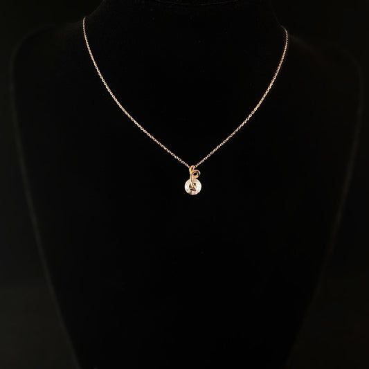 Elegant Rose Gold Necklace with Round Clear Crystal - Genevive