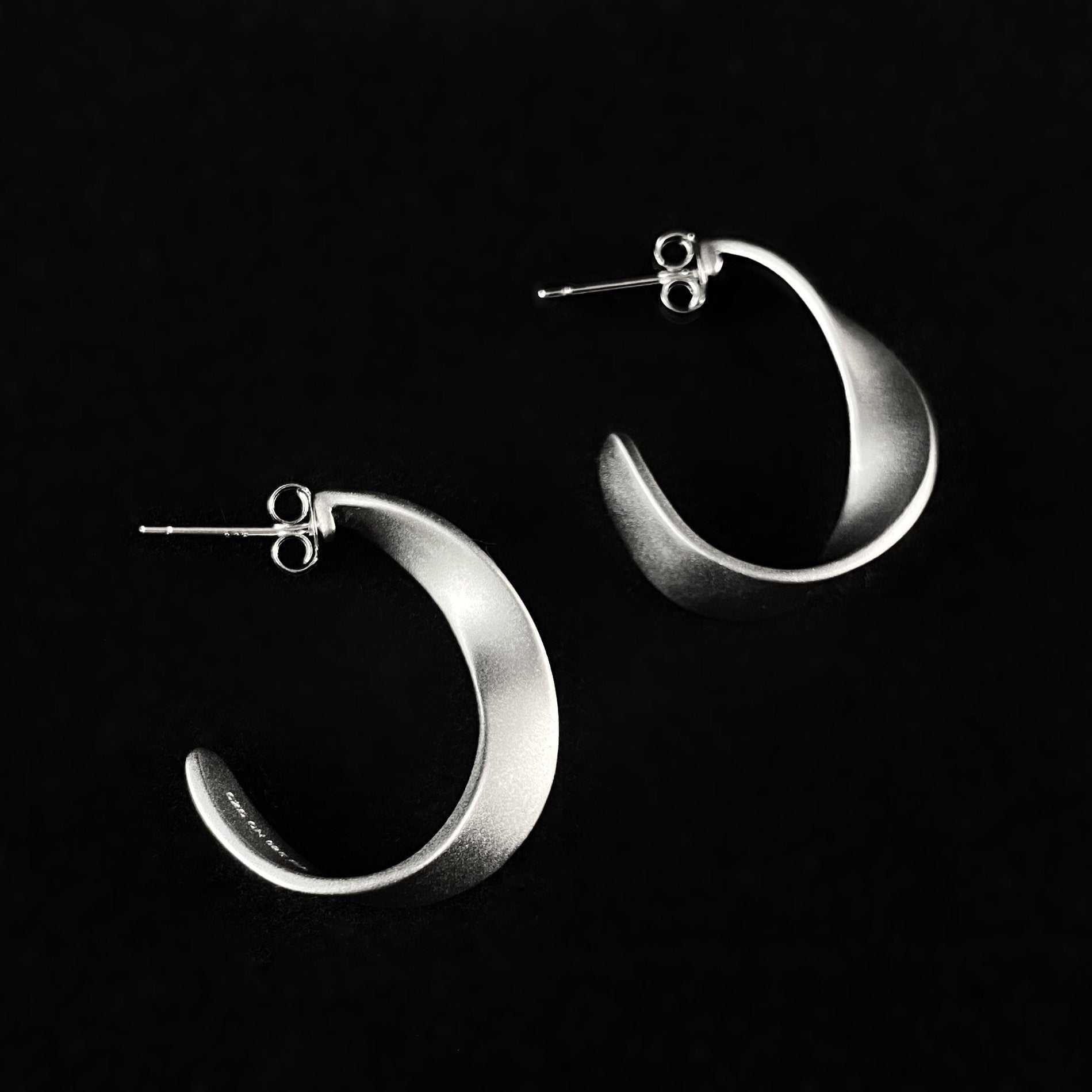 Elegant Silver Twist Open Hoop Earrings - Genevive