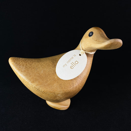 Ella - Hand-carved and Hand-painted Bamboo Duck