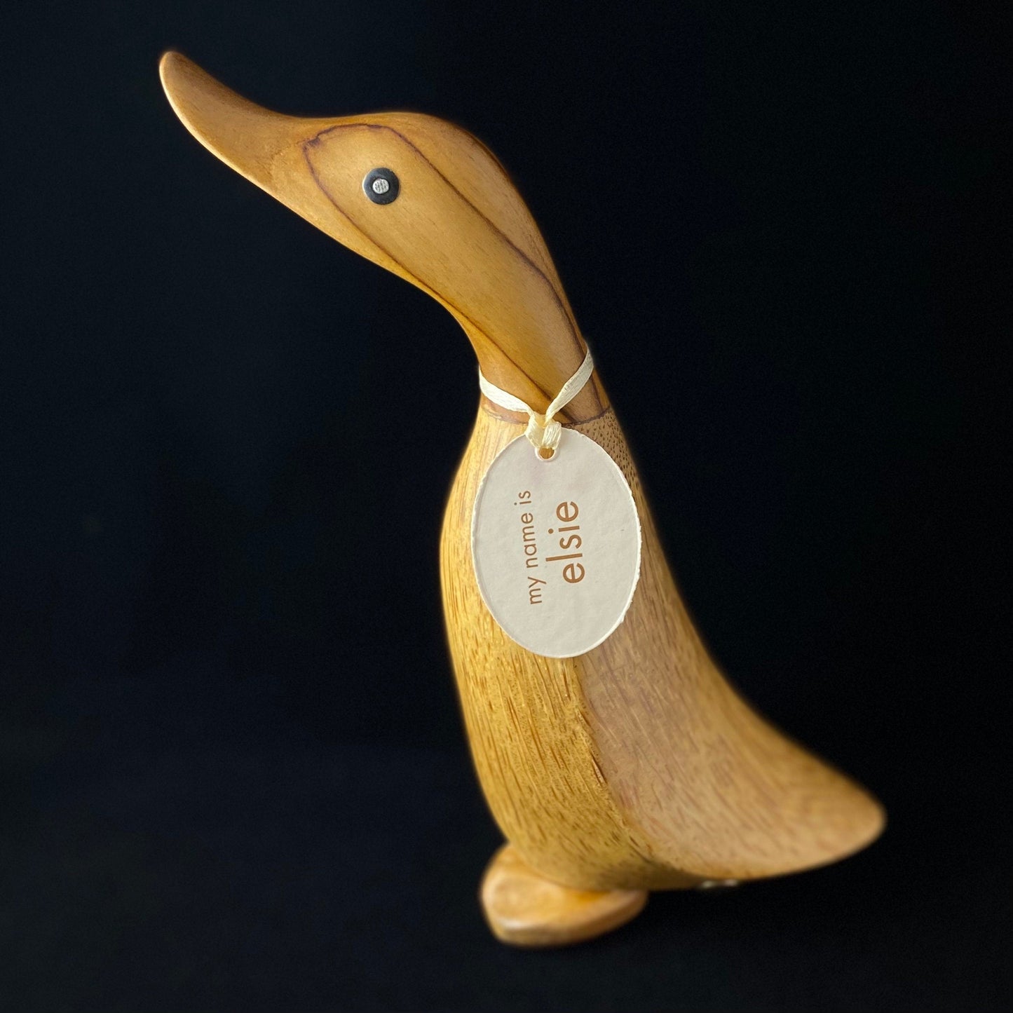 Elsie - Hand-carved and Hand-painted Bamboo Duck