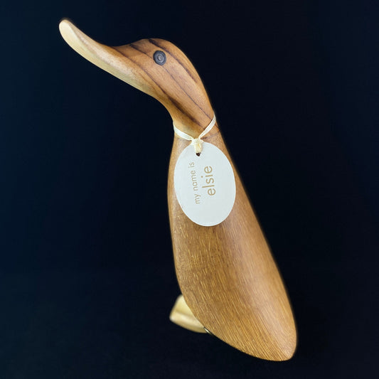 Elsie - Hand-carved and Hand-painted Bamboo Duck