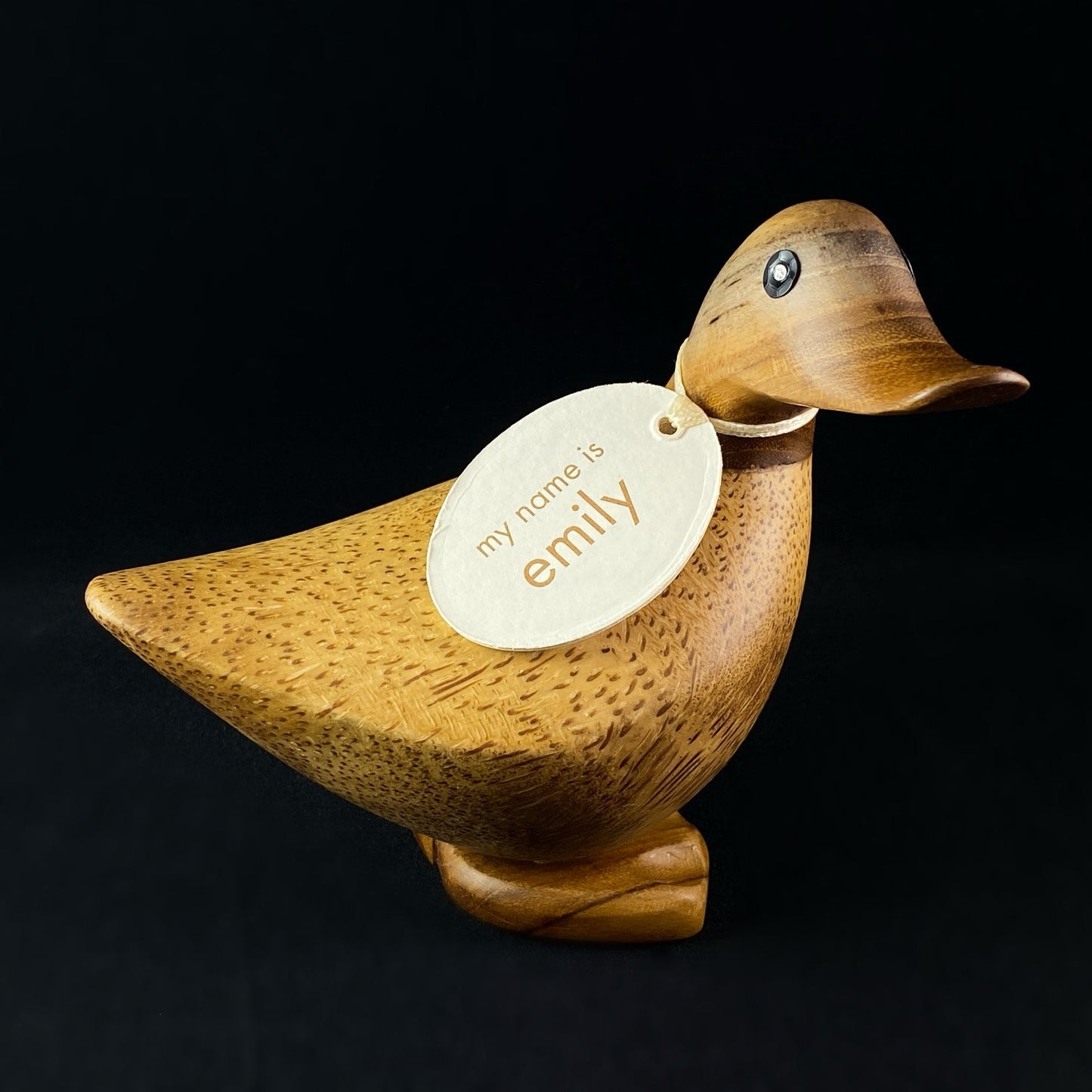 Emily - Hand-carved and Hand-painted Bamboo Duck