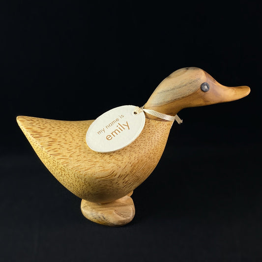 Emily - Hand-carved and Hand-painted Bamboo Duck