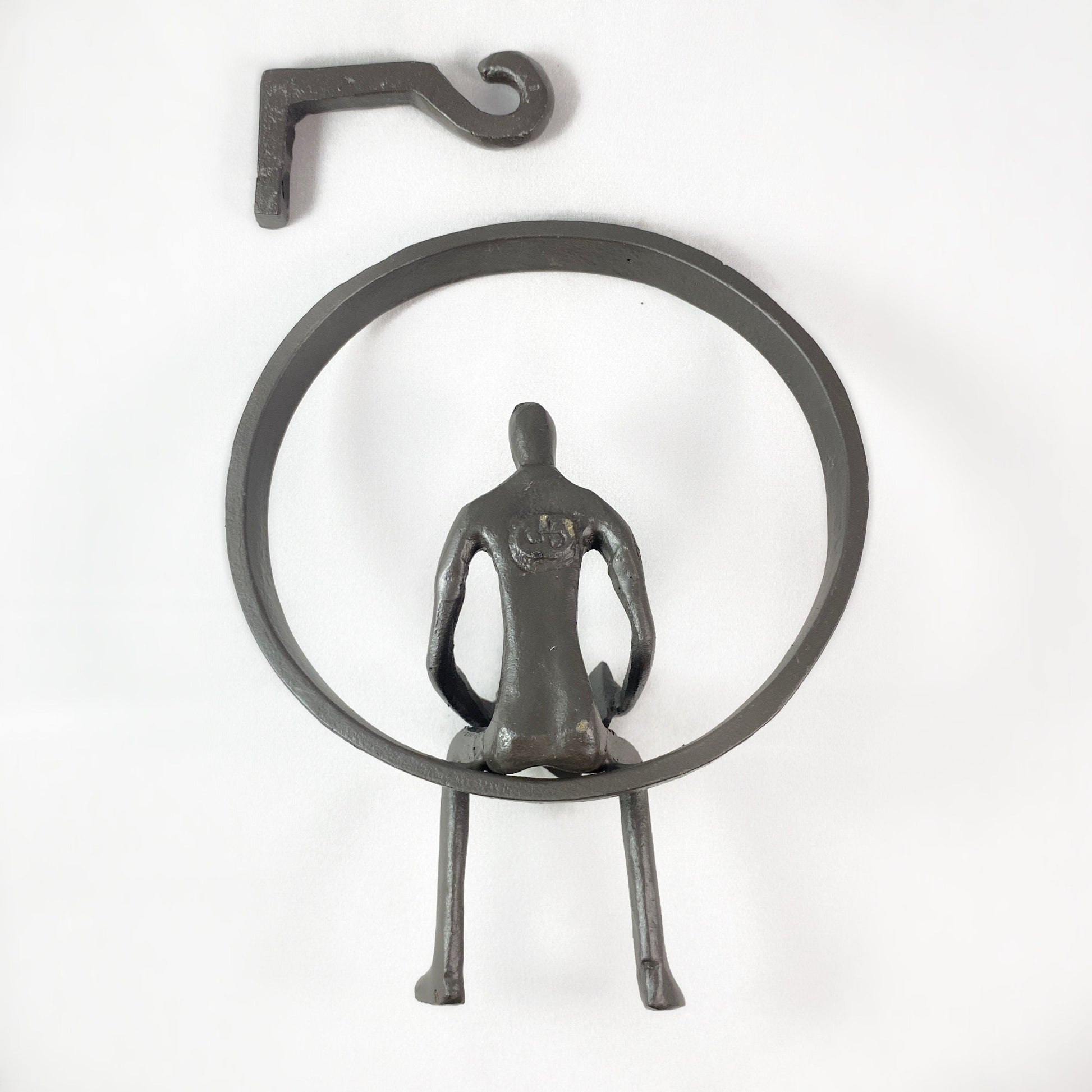 Encircled Reader Hanging Wall Art Bronze Sculpture - Unique Home Decor