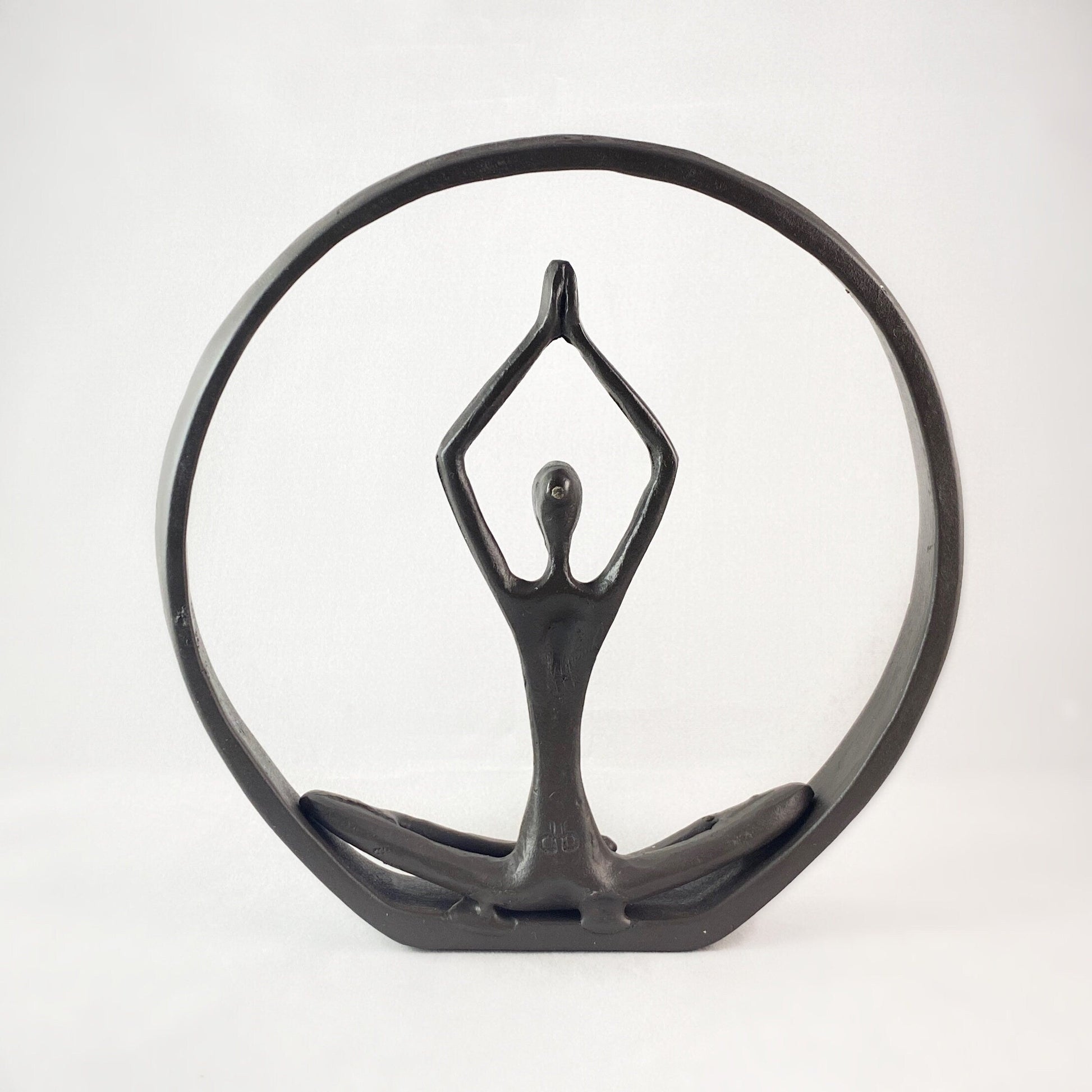 Encircled Yoga Pose Bronze Sculpture - Woman in Lotus Pose