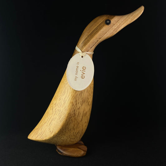 Evie - Hand-carved and Hand-painted Bamboo Duck