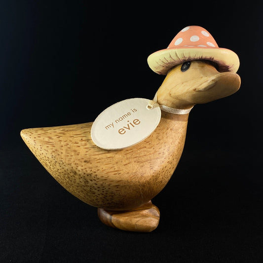 Evie - Hand-carved and Hand-painted Bamboo Duck